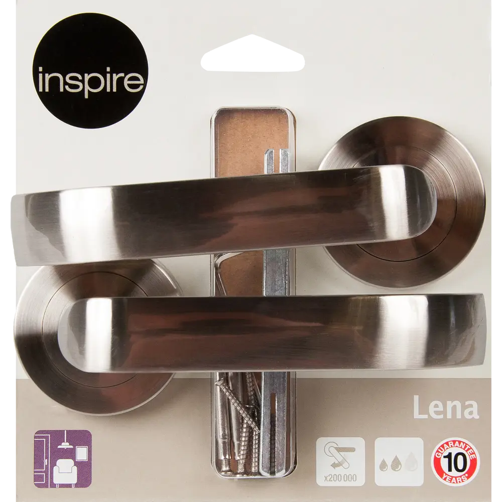 Дверные ручки Inspire Lena ЦАМ без запирания цвет никель STLM-2174982 - Вид №4