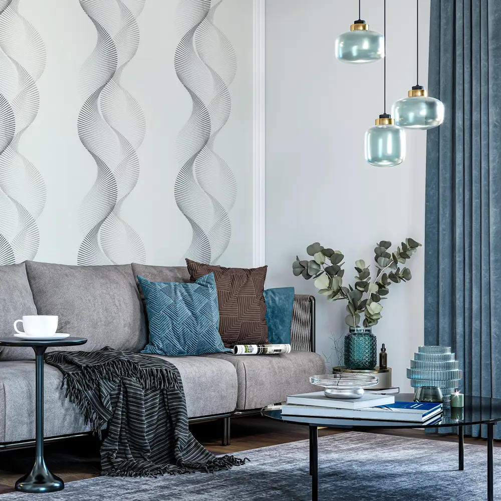 Обои флизелиновые Palitra Simple Soundwave серые 1.06 м SP72038-41 Sound Wave STLM-2187852 - Вид №3