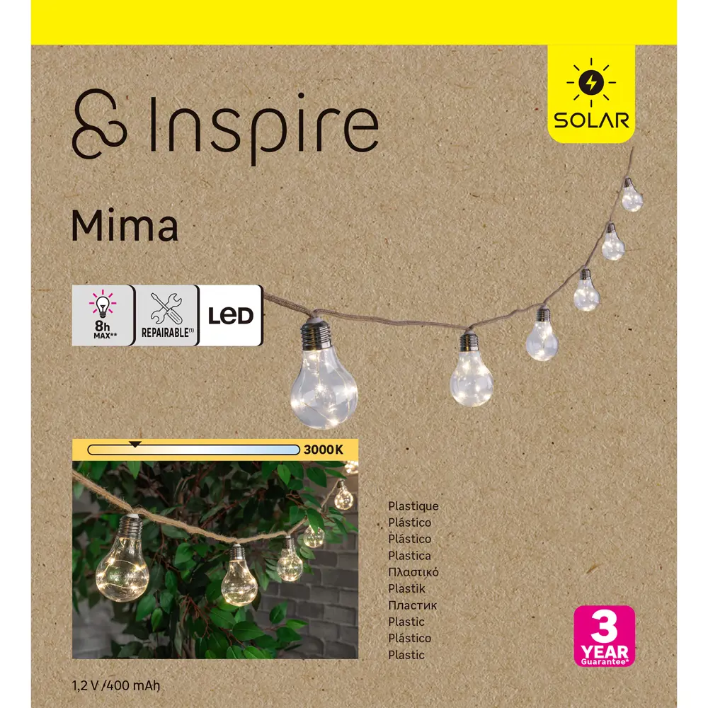 Гирлянда светодиодная Inspire "Mima" на солнечных батареях 3 м цвет разноцветный STLM-2063858 - Вид №6