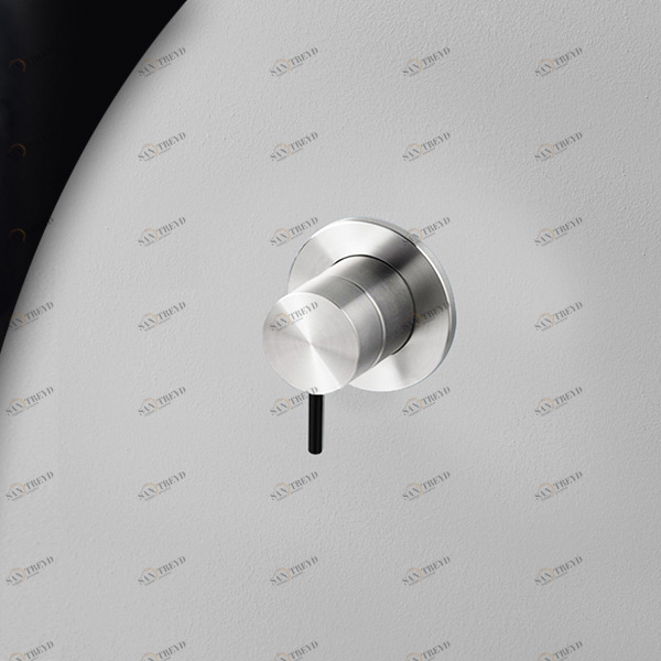 Смеситель для душа сталь глянцевая с черной ручкой Toki Radomonte TKI8LCIL22