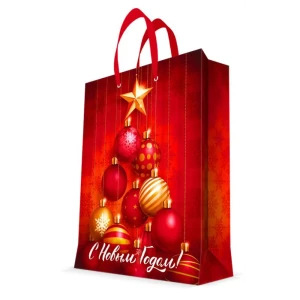 Пакет подарочный Christmas "С Новым годом!" 40.6x48.9 см красный 82708650 STLM-2066992