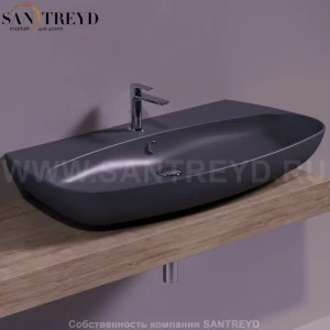 VI12ANTRACITEMATT Подвесная раковина настенная овальная Simas Vignoni черная