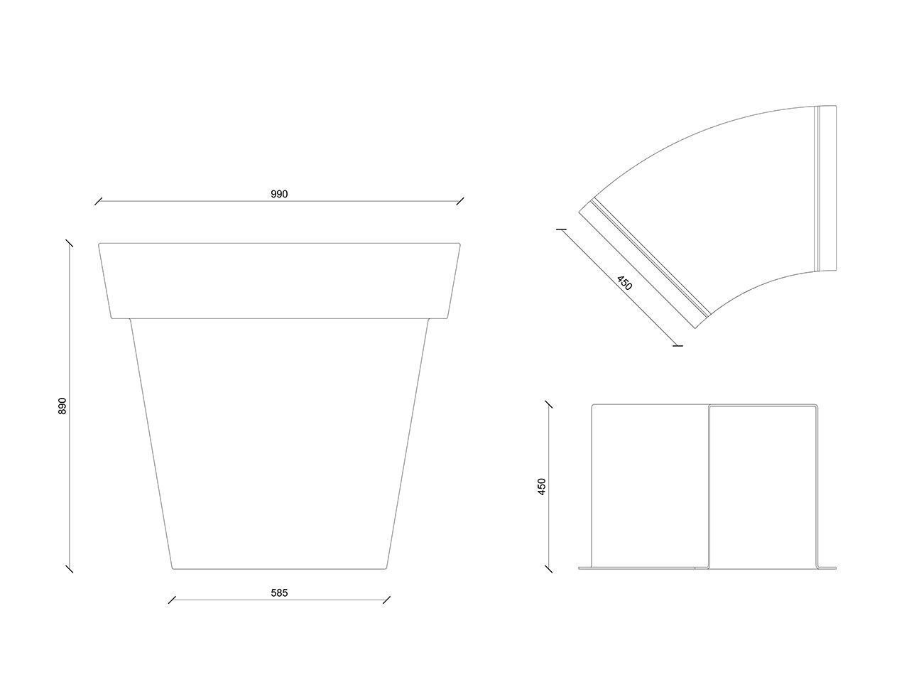 Скамейка / плантатор Lazzari HAPPY ARCH-00039527 - Вид №5