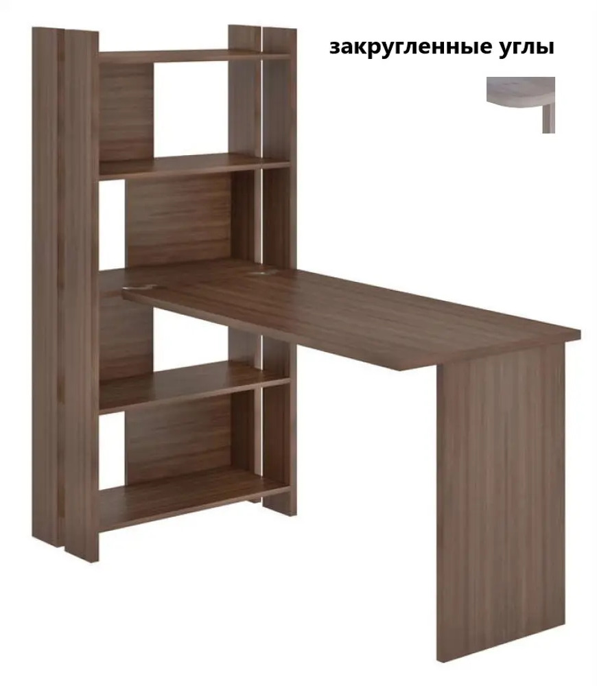 90687258 Компьютерный стол Мэрдэс СТЛ-ОВ+С120РПрям без тумбы Ш-Ч 70x152x152.20 см ЛДСП цвет коричневый STLM-1090694
