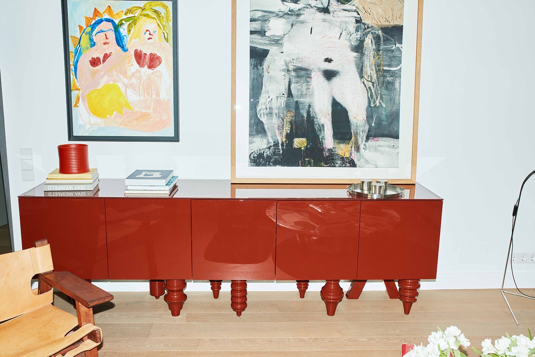 Шкаф из лакированного МДФ с распашными дверями BD Barcelona Multileg ARCH-00089777 - Вид №8