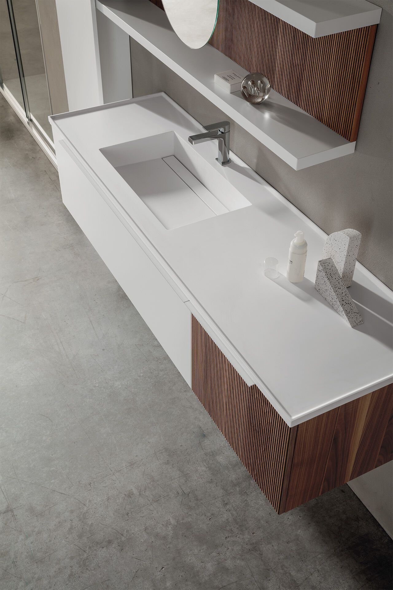 Подвесной умывальник с ящиками ARCOM Pollock текстуры ARCH-00057400 - Вид №1