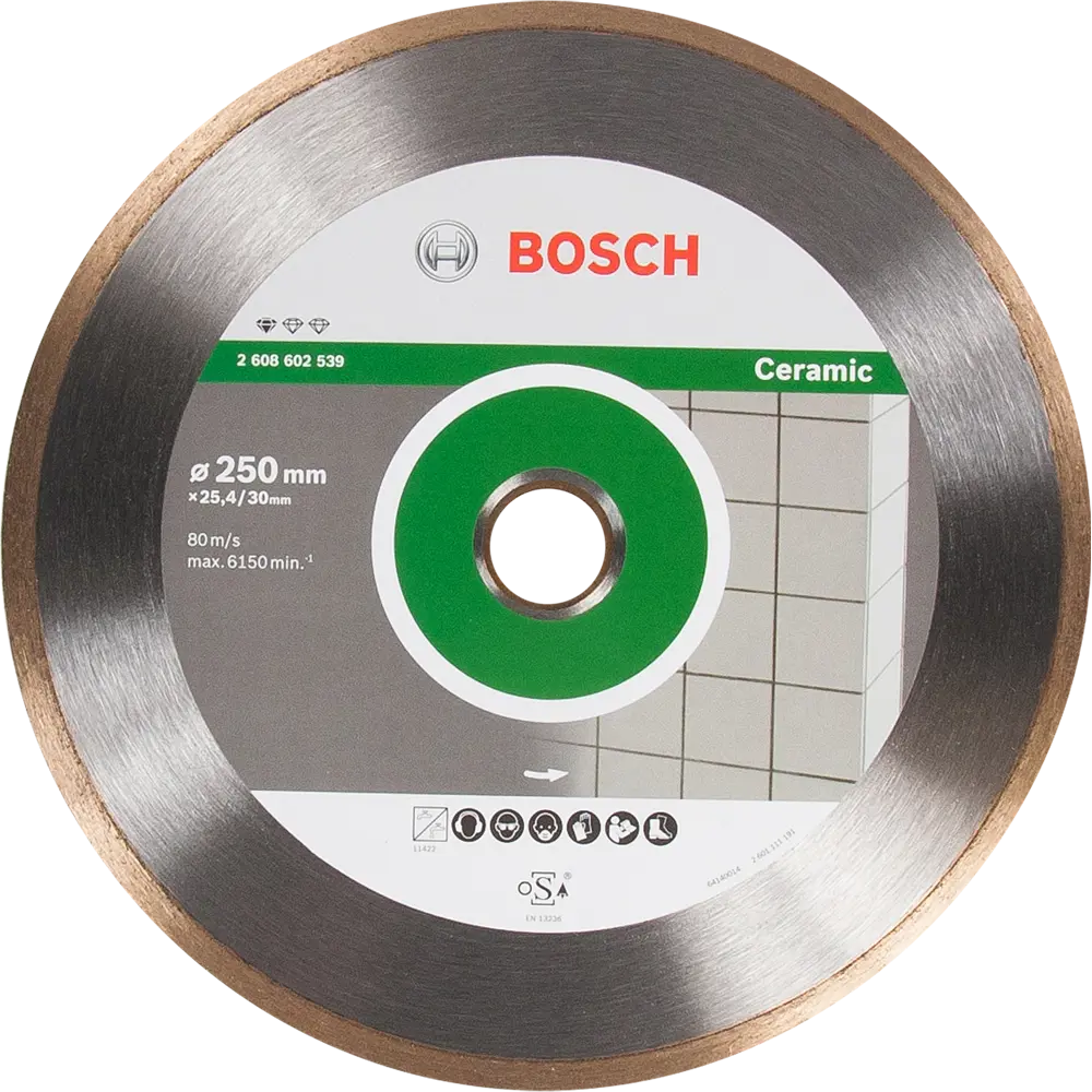 Диск алмазный по керамограниту Bosch Standard for Ceramic 2608602539 сплошной 250x30/25.4x1.6 мм 82857621 STLM-2066453 BOSCH PROFESSIONAL 