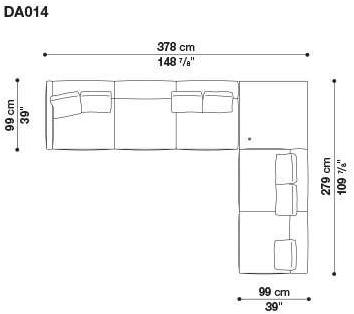 B&B Italia 3-х местный тканевый диван с шезлонгом Dock sun-id-1355318 - Вид №52