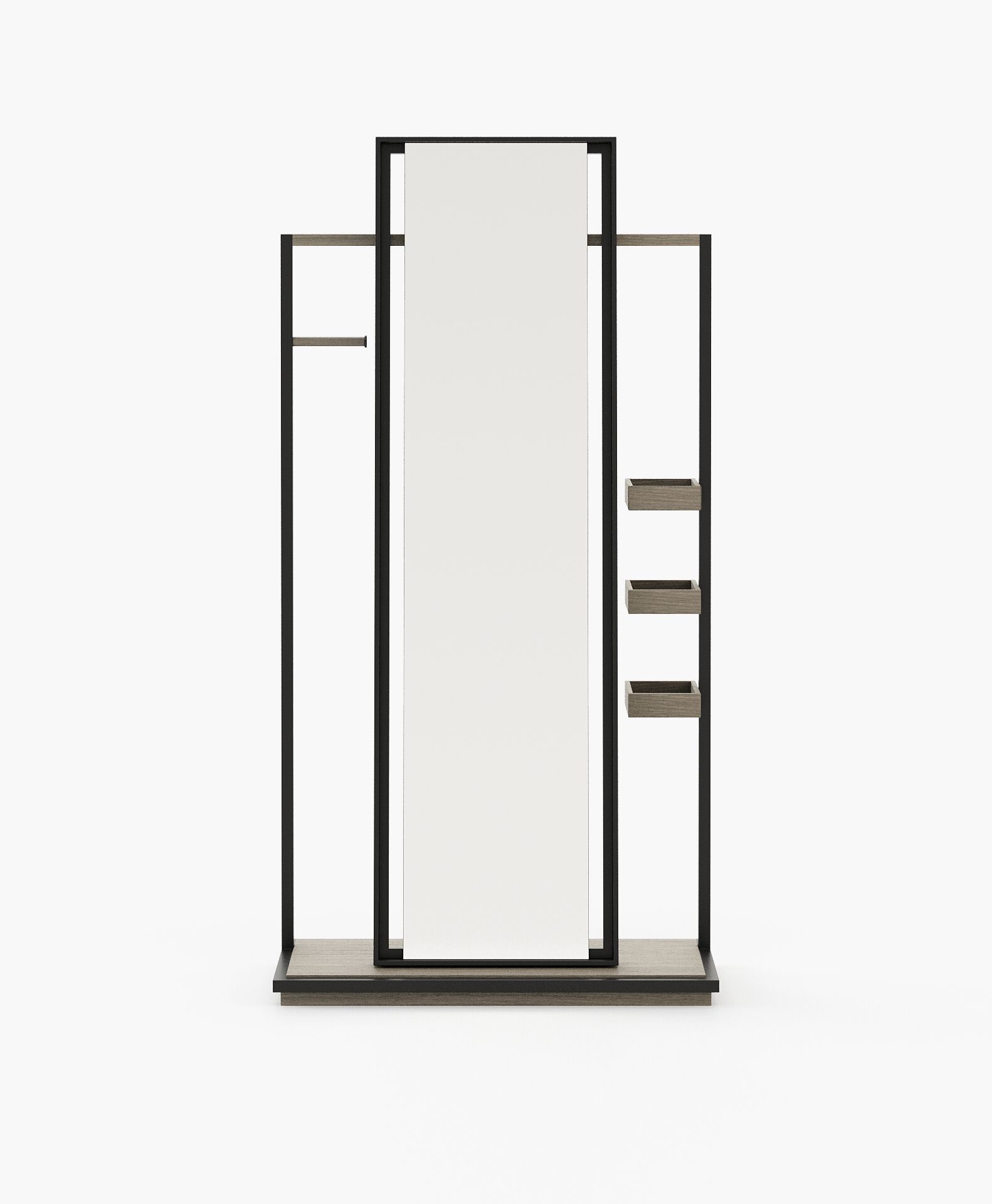 Деревянное и металлическое напольное зеркало с полкой Laskasas HERBERT ARCH-00012800 - Вид №2