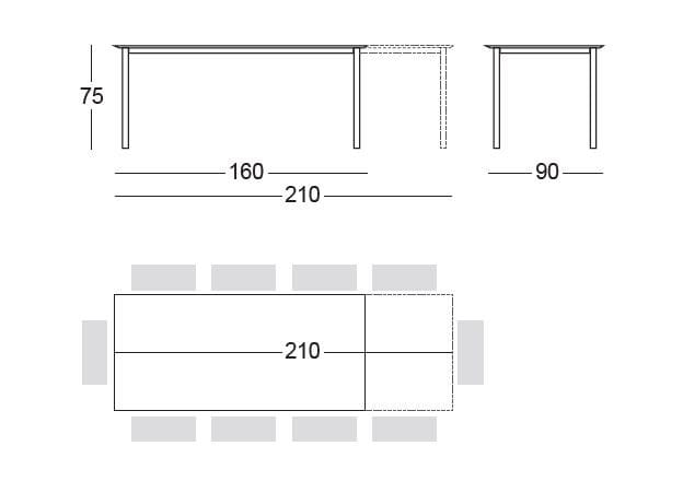 Раздвижной стол в HPL S-CAB обед ARCH-00038957 - Вид №9