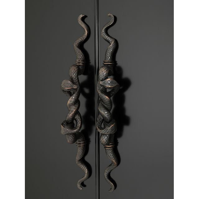 Шкаф двухдверный коричневый Python PUSHA EICHHOLTZ 062473 Черный  - Вид №2