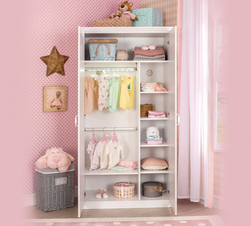 Шкаф распашной белый двухдверный Selena Baby CILEK SELENA BABY 00-3832149 Белый Santreyd  - Вид №1