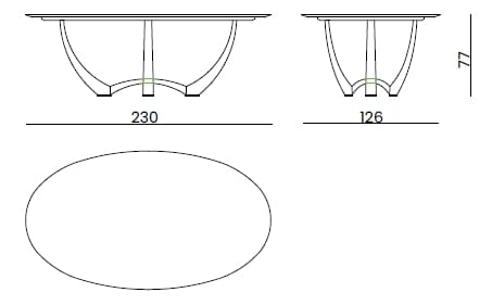 Овальный мраморный обеденный стол Bizzotto Italia Symphony-Infinity ARCH-00004477 - Вид №2