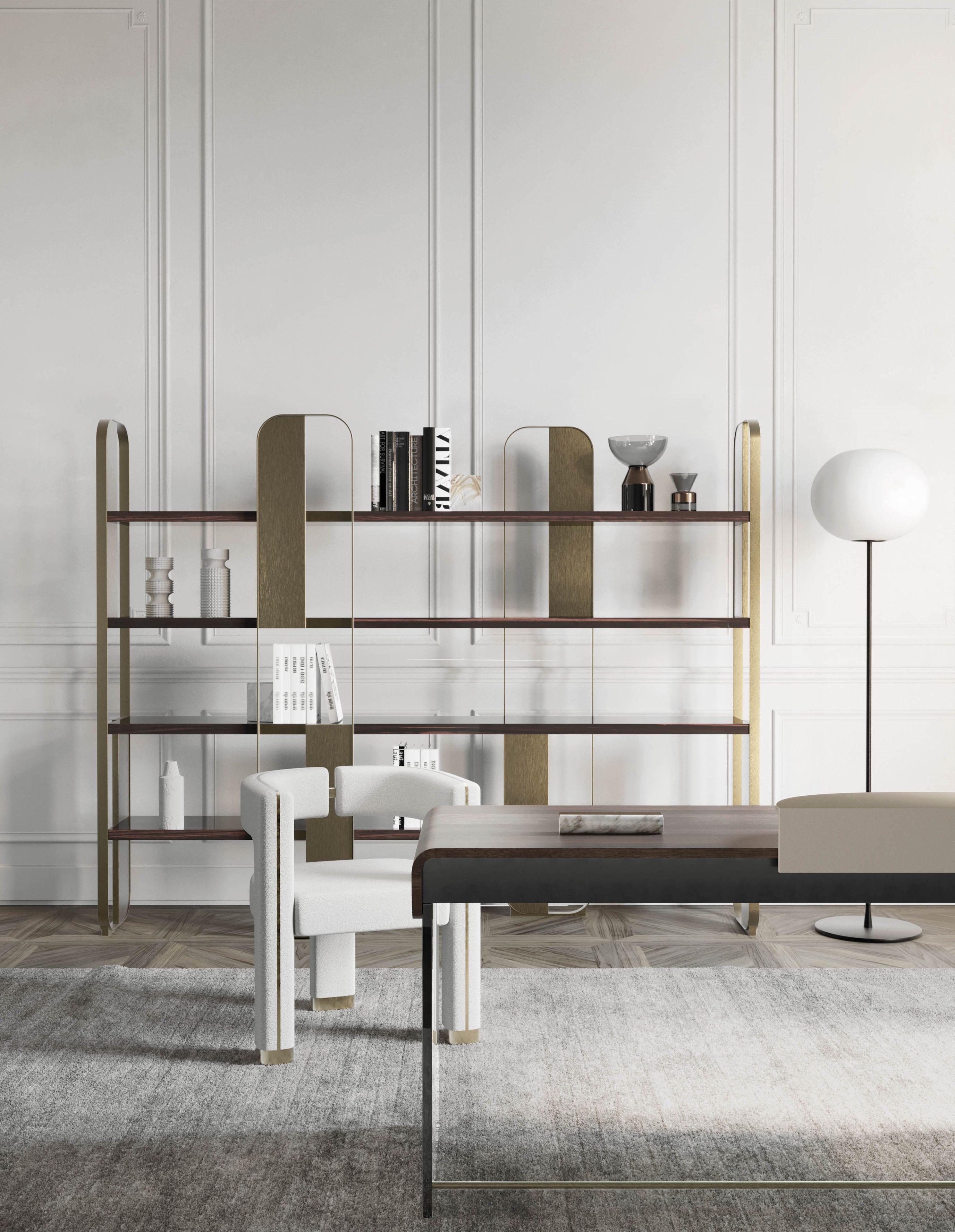 Отдельно стоящий книжный шкаф из стали и дерева Capital Collection Жизель ARCH-00142935 - Вид №8