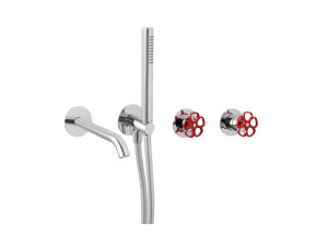 Смеситель для ванны из хромированной латуни с ручным душем