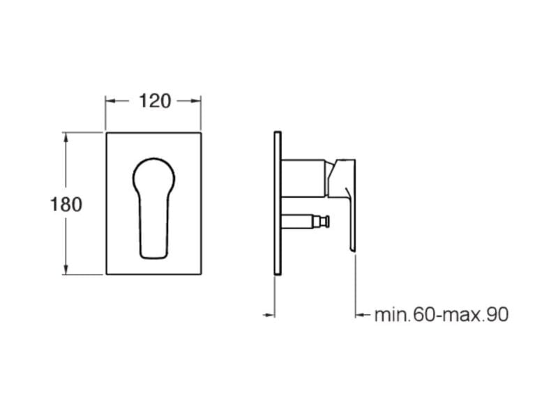 Однорычажный смеситель для душа с переключателем CRISTINA Rubinetterie Prime ARCH-00032049 - Вид №2