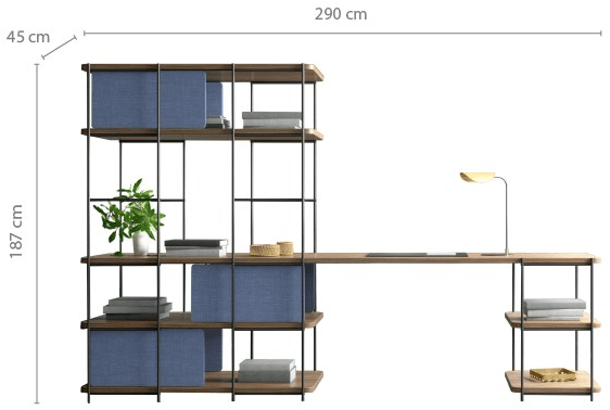 Momocca Книжный шкаф с письменным столом Julia Jo04 - Вид №7