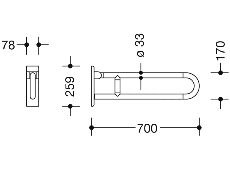 801.50D210 опорная ручка HEWI HEWI active+  - Вид №2