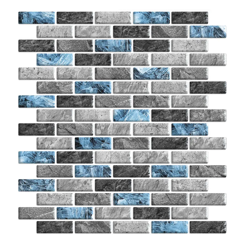 Наклейка декоративная 3D мозаика Сапфир 25x25 см FBRUSH STLM-2101235