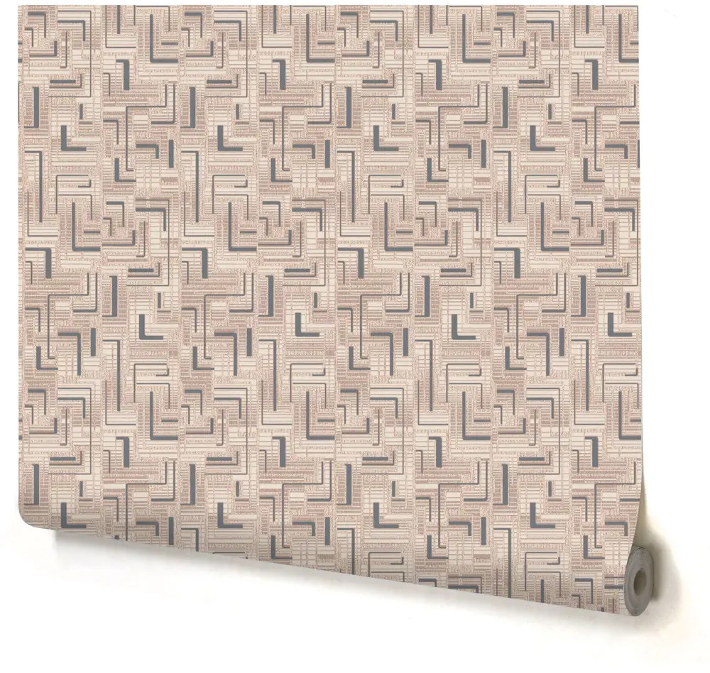 Виниловые обои PALITRA HOME Labirint серые с глубокой фактурой 14777347