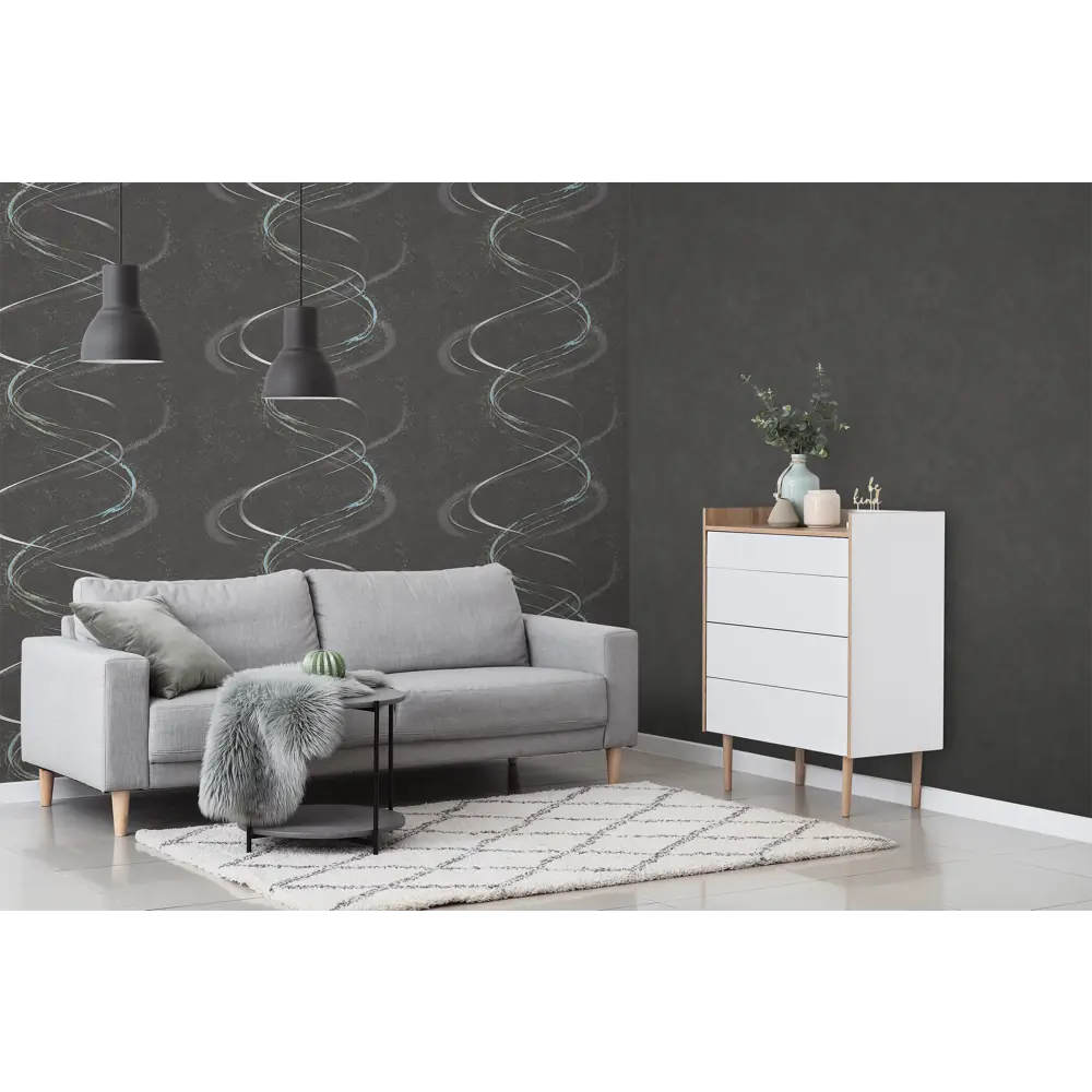 Обои флизелиновые Ateliero Tornado черные 1.06 м At589239 STLM-2164068 - Вид №5