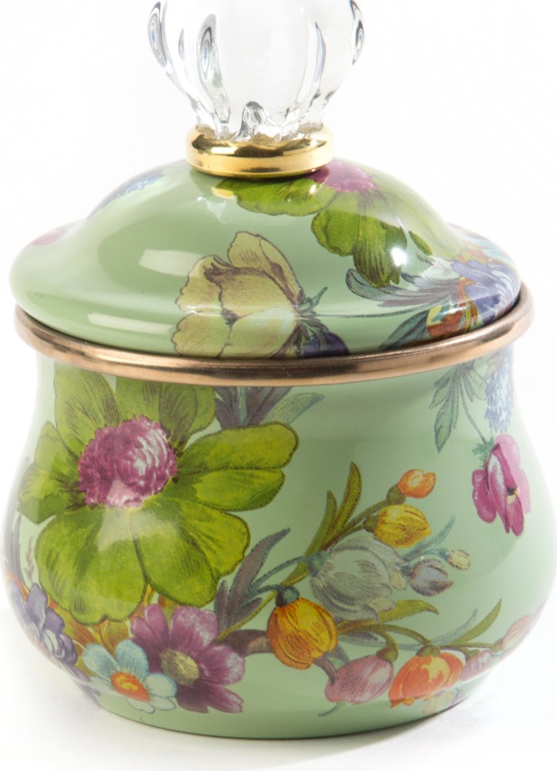 10654530 Mackenzie-Childs Сахарница с крышкой (зеленая) Flower Market Сталь 
