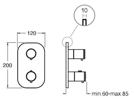 Термостатический встраиваемый смеситель для душа / ванны с 2 отверстиями CRISTINA Rubinetterie Термостатические смесители-Shower &amp ARCH-00024158 - Вид №2