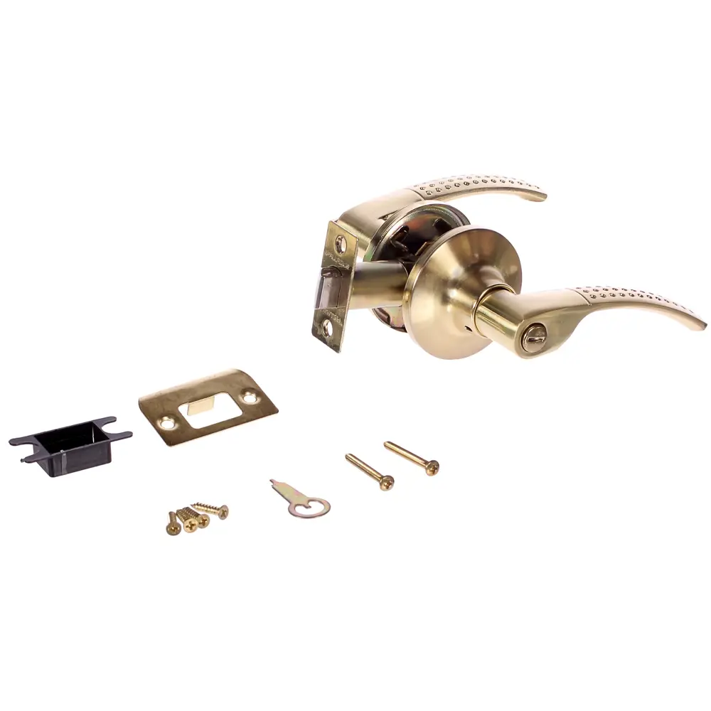 Ручка-защёлка Palladium 3903 SB BK, с фиксатором, ЦАМ, цвет матовая латунь STLM-2069511 - Вид №1