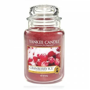 Свеча большая в стеклянной банке "Клюквенный лед" 623гр. 110-150ч. YANKEE CANDLE  267825 Красный
