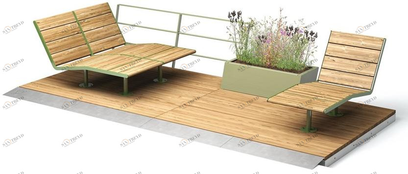 VESTRE Деревянная скамья Parklets 2.0 sun-id-1480173