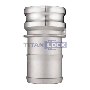 Камлок нержавеющий тип E, ниппель с хвостовиком 2 1/2", AISI316, TL250ESS316 TITAN LOCK