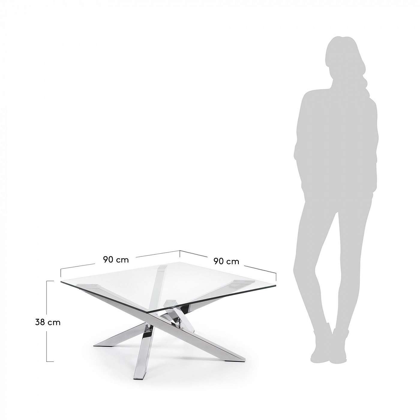 023583 Журнальный столик 90 x 90 см стеклянный La Forma Mikado - Вид №1