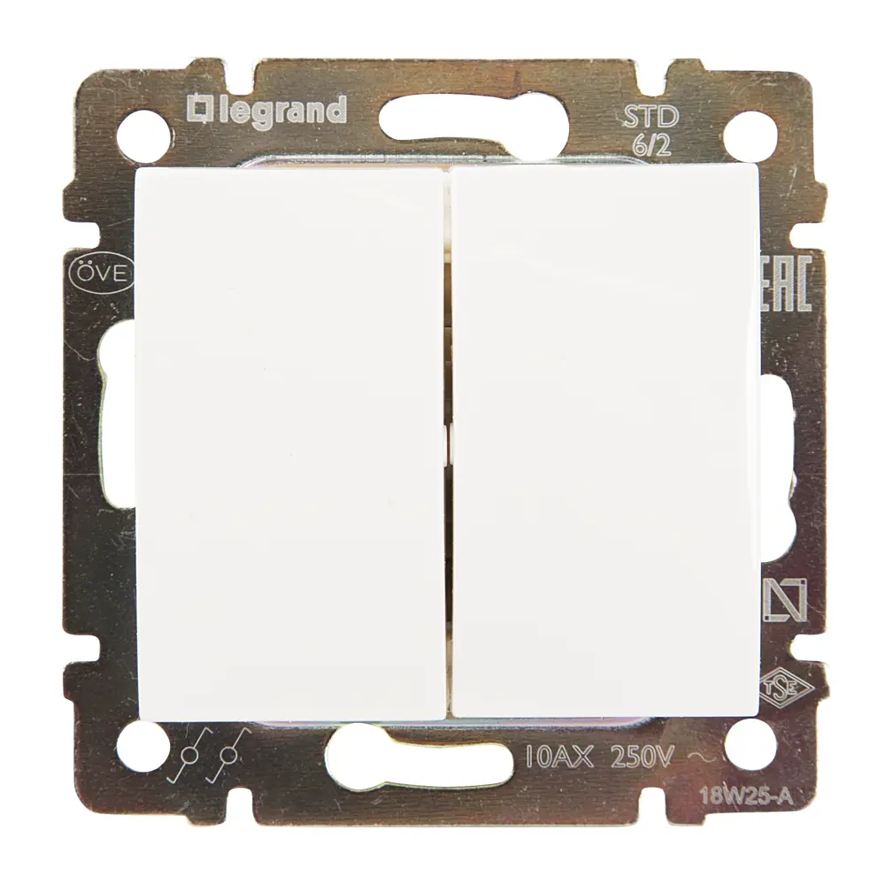 Двухклавишный переключатель Legrand Valena Classic белый для скрытого монтажа 10320518 STLM-0000426