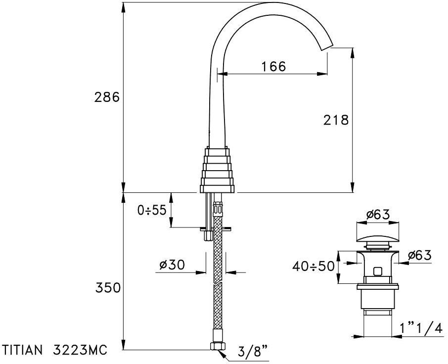 RUBINETTERIE STELLA Смеситель для раковины, однорычажный Titian 3223mc - Вид №3