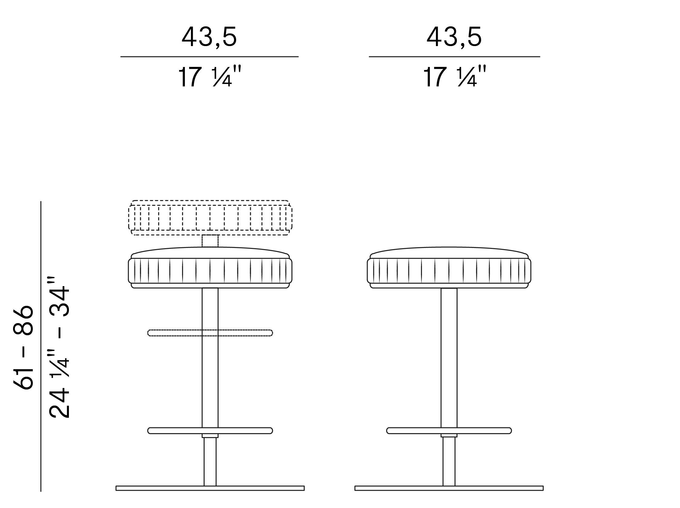 Кожаный поворотный стул Potocco плиссе ARCH-00078213 - Вид №2