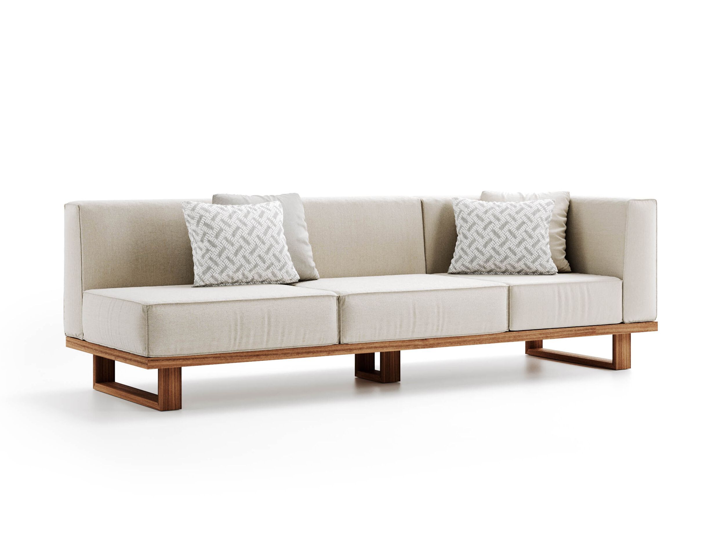 3-местный садовый диван из тикового дерева и ткани Atmosphera 9.Zero ARCH-00061210