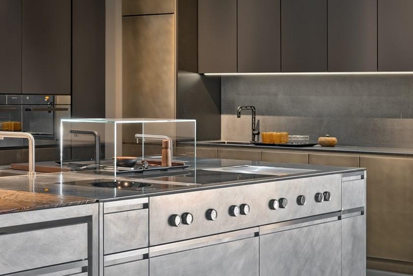 Xera by Arex Модульная кухня из нержавеющей стали и дерева с островом sun-id-1512721 - Вид №3