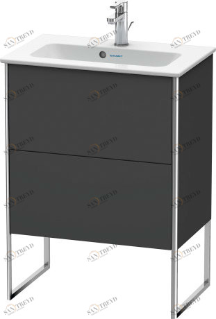 XS445404949 Тумбочка напольная компакт XSquare #XS4454 610 x 388 мм Графит матовый, декор Duravit