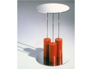 Круглый стол из стали и дерева