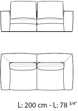 Sicis 2-х местный кожаный диван в современном стиле Cosily sun-id-1355987 - Вид №3