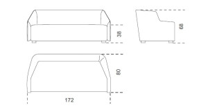 2-местный бархатный диван