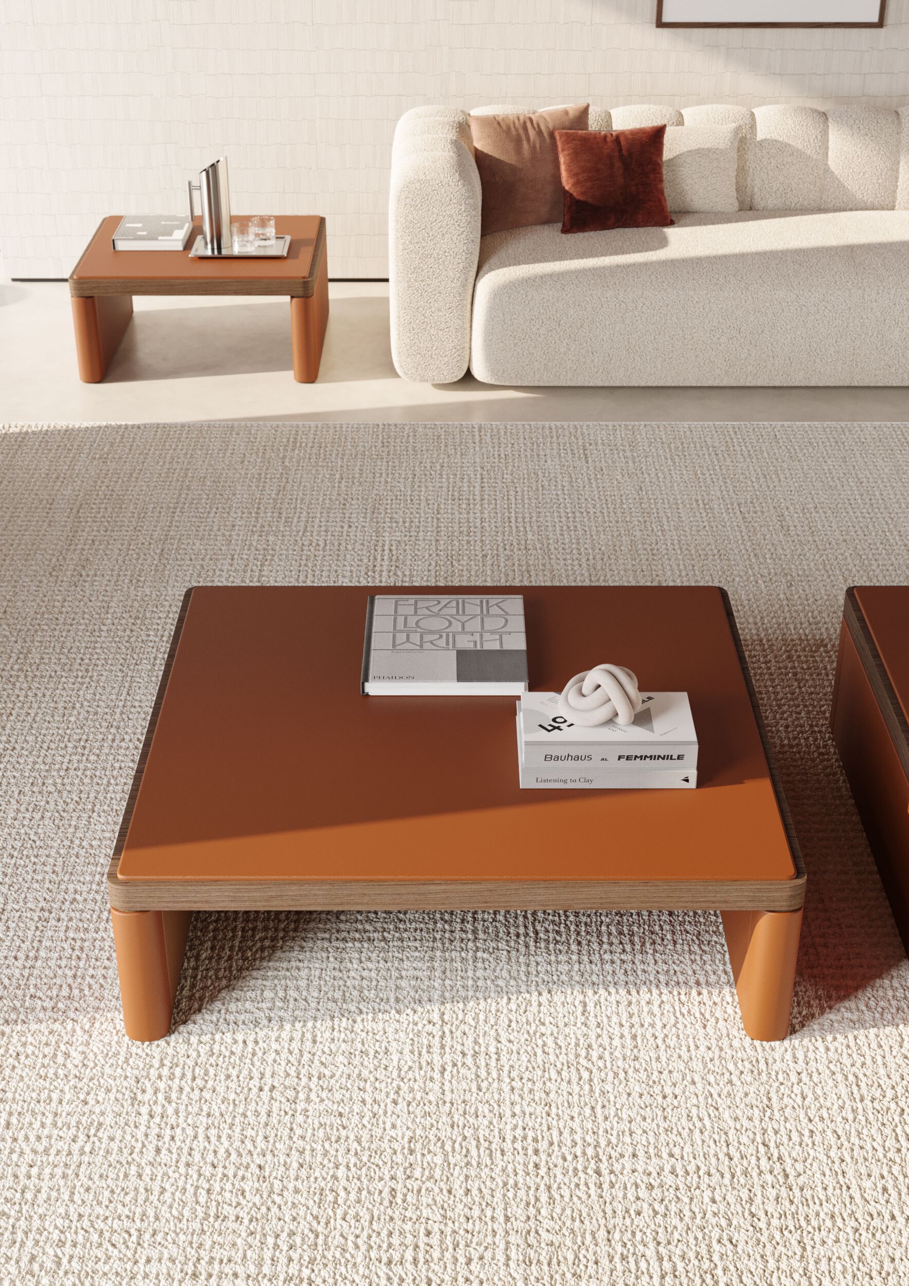 Квадратный кожаный журнальный столик PROF Flow ARCH-00043732 - Вид №19