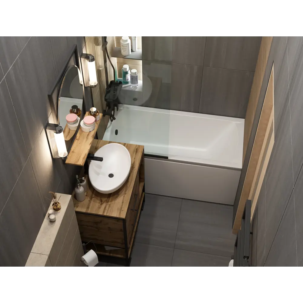 Ванна 100Acryl Ницца акриловая 120x70 см каркас в комплекте STLM-2022294 - Вид №7