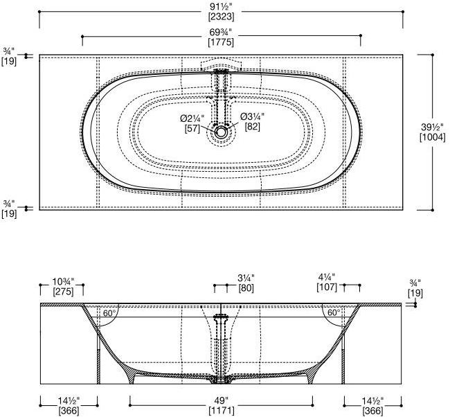 Blu Bathworks® Отдельностоящая ванна синего цвета ∙ stone ™ Amanpuri Bt6800 - Вид №4