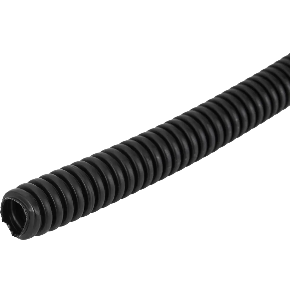Труба гофрированная DKC D16 мм 100 м ПНД легкая с протяжкой цвет черный STLM-2020296 - Вид №1