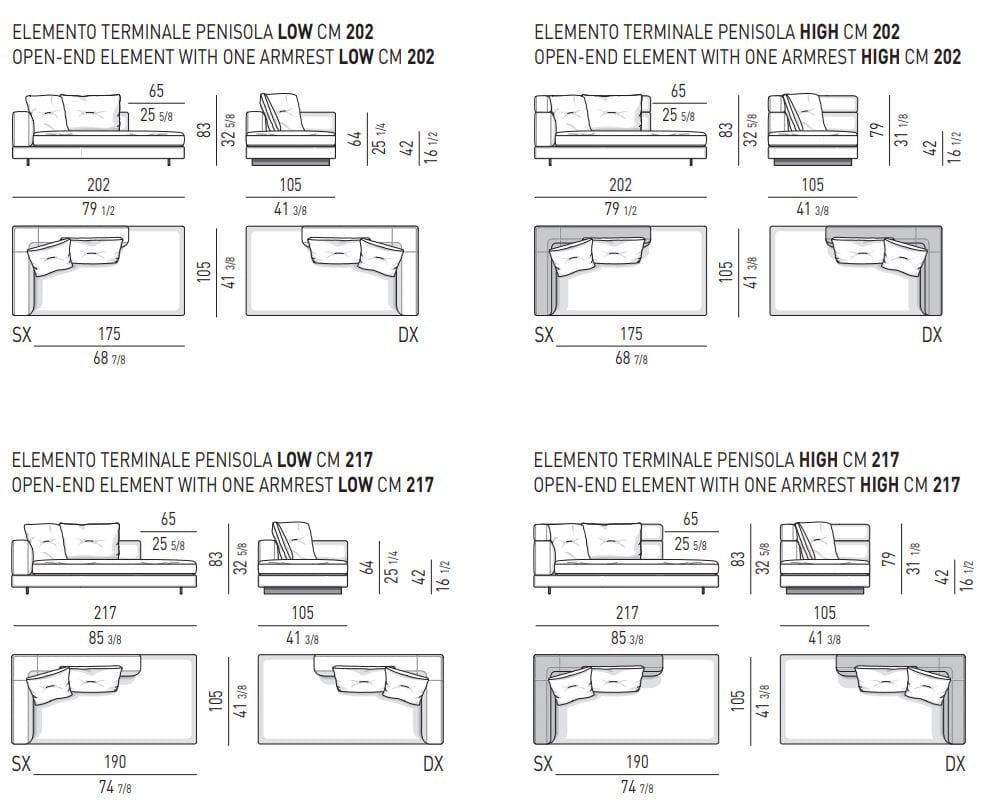 Модульный угловой диван из ткани Minotti ALEXANDER ARCH-00105167 - Вид №22