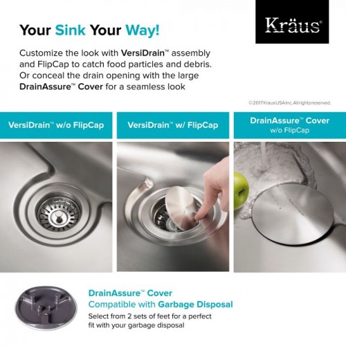 Dex KD1US33B Мойка кухонная прямоугольная Krausru  - Вид №15