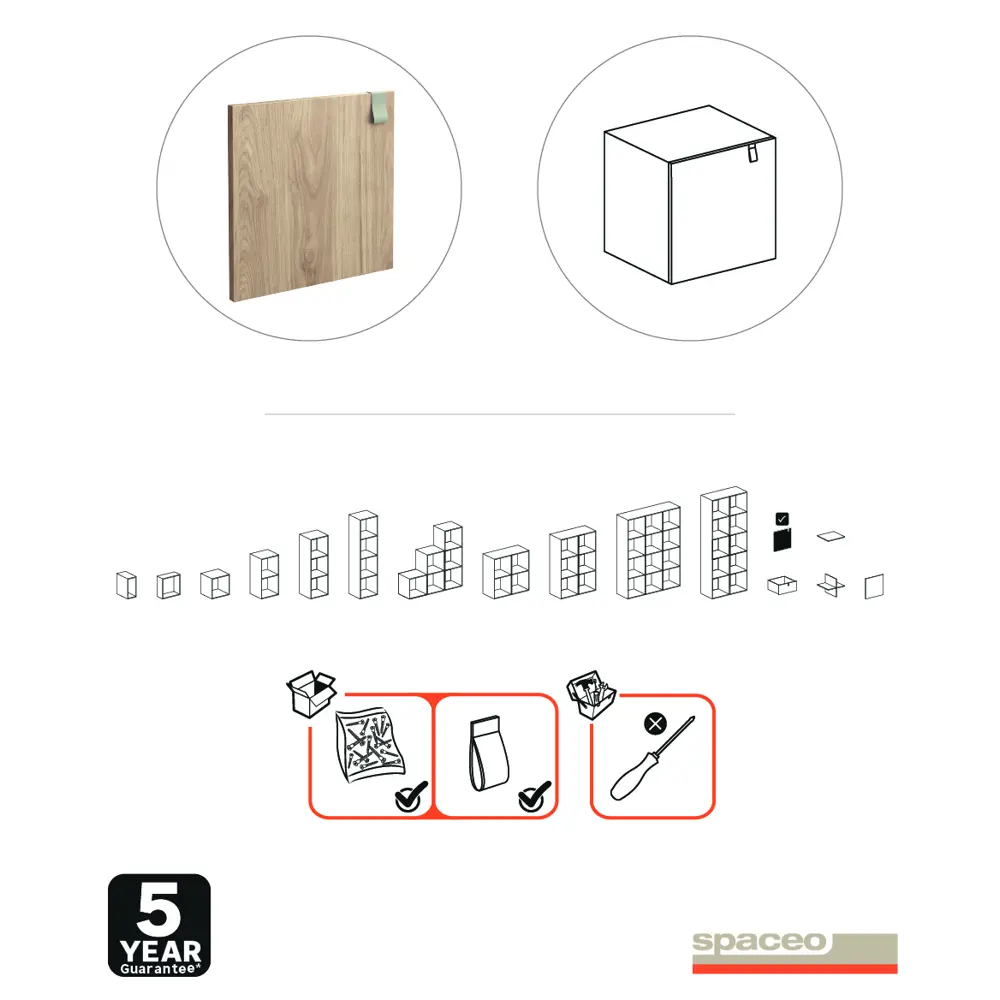 SPACEO Фасад KUB для стеллажей 32,2×32,2 см дуб 82731904 STLM-0034895 - Вид №6