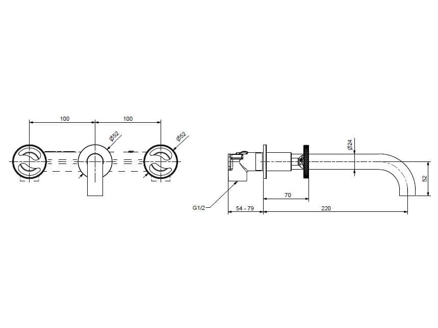 Смеситель для раковины из хромированной латуни Bugnatese тысяча девятьсот пятьдесят ARCH-00064748 - Вид №2