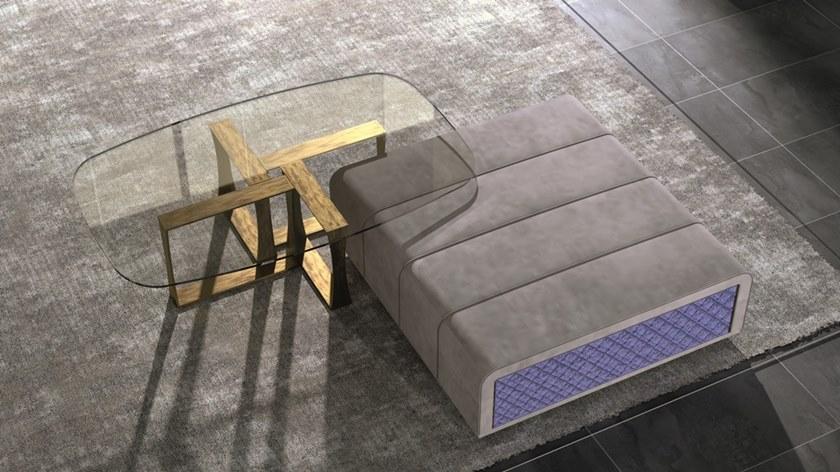 Carpanelli Низкий прямоугольный стеклянный журнальный столик в современном стиле для гостиной Cube Tl68 - tl68b - Вид №1